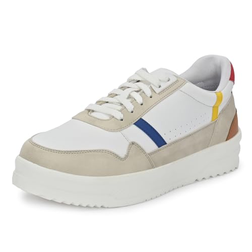 Image of Cruiser Mens Sneakers | Casual Shoes | Cone Heel Lace-Up Sneakers for a Unique Look |Experience Comfort & Style with Soft Cushioned Insole | Trendy Lace-Up Design Sneaker (2565)