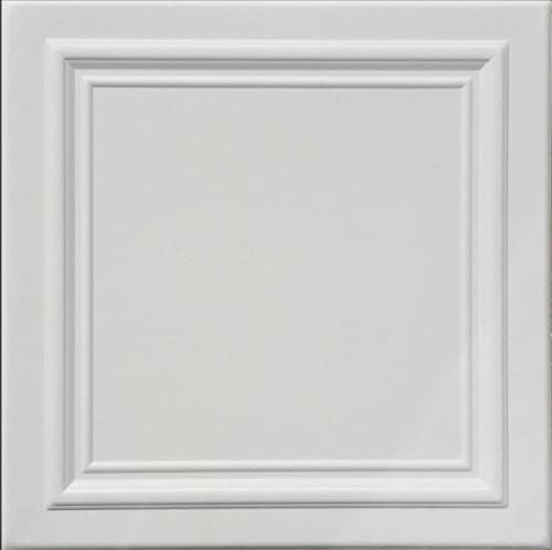 Styrofoam Decorative Ceiling Tiles - 8x Zeta in Natural White
