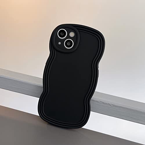 Coque silicone liquide iPhone 12 Pro noir protection TPU souple ondulée