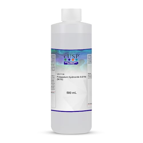 Potassium Hydroxide 0.010N (N/10) Solution – Laboratory Grade, 500mL – High Purity, Reagent for Titration & Chemical Analysis