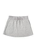 SHENHE Women's Drawstring Waist Casual Sweat Skirt Sports Mini Skirt with Pockets Grey M