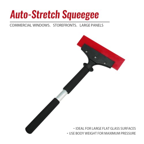 Image of RockRose Squeegee Premium 8 Inch Extended Squeegee Handle for Architecture Window Tools - Long Reach Window Tint Squeegee for Flat Glass