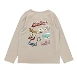 [Bee] ビー プリントTシャツ ガールズ ボーイズ 女の子 男の子 キッズ 春 秋 冬 taa05043 120cm ワッペン×グレージュ