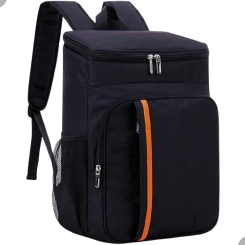Mochila Térmica Cooler Impermeável 20L, Conserva por até 24h, Comporta 32 Latas, Alças Acolchoadas, Ideal para Praia, Trilha, Pesca e Piquenique, Revestimento Interno em PEVA (Preta)