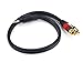 Monoprice 105596 1.5-Feet Premium Stereo Male to 2RCA Male 22AWG Cable - Black