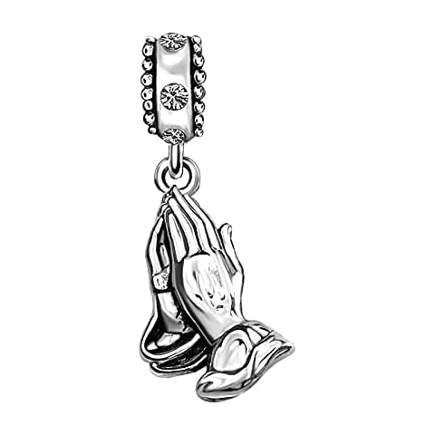 JMQJewelry Praying Hands Birthstone Charm Bracelet Cover