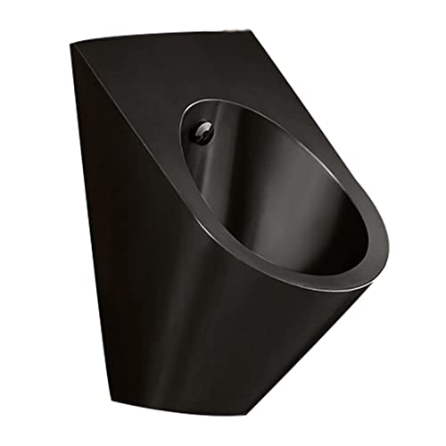 iumLeap Wall-Mounted Male Urinal,Automatic Induction Urinal Small Commercial Vertical Drainage Public Toilets (Black-Single Piece Urinal)