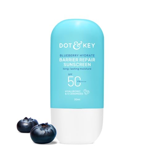 Dot & Key Blueberry Hydrate Barrier Repair Sunscreen In-Vivo Tested SPF 50+ PA++++ | With Ceramides & Hyaluronic, Hydrates & Protects Skin | Repairs Damaged Skin, Lightweight, Non-Sticky, Non-Greasy | 30g - Image 2