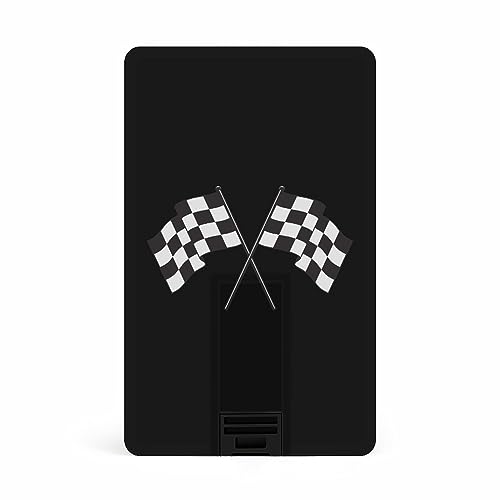 Racing Flag 32GB USB 2.0 Flash Drive 64GB Credit Card Storage Memory Stick Ultra Silm to Wallet Design for Bank Office