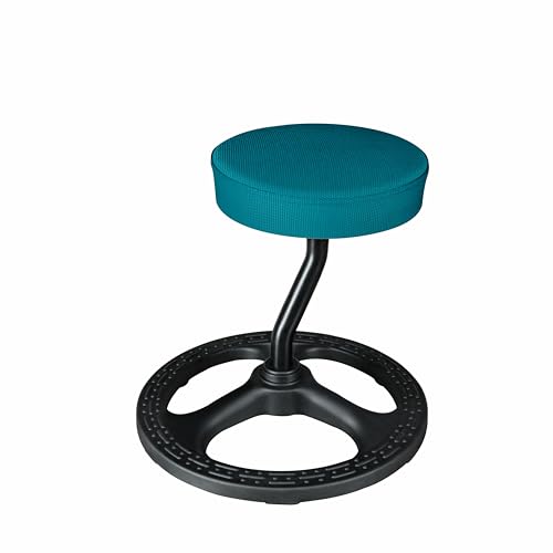 Image of Fitness Seat, ADHD Chair Stool, Stability, Balance, Yoga, Ergonomic Health Stool with Non-Slip Base and Washable Seat Cover - Black (Blue, 19″)