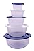 Set di ciotole per insalata, 5 pezzi, da 0,5 a 5 litri, in plastica, con coperchio, lavabili in lavastoviglie