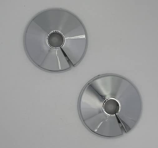12mm Radiator Pipe Collars Available in White or Chrome Plated - Pack of 2 Collars - TNJ Pipe Clips ® (Chrome Plated)