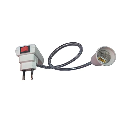 Haste Flexível Soquete Lâmpada E27 Adaptador Tomada 60 Cm