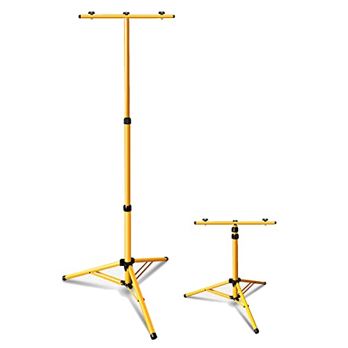 EINFEBEN Trípode telescópico para foco de construcción, trípode para foco LED, trípode de luz de inundación, altura ajustable, color amarillo