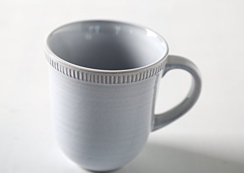 Pangu 16-Piece Dinnerware Set, River Nile, Handmade, Ornament Motif, Service For 4 (Light Grey) #TOP5