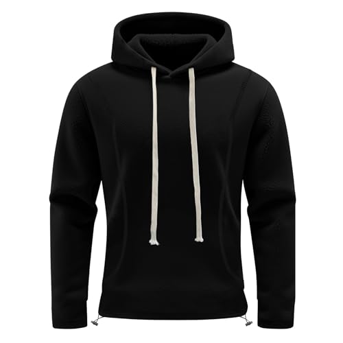 Ropa Protección Solar y Chaqueta Impermeable de Hombre para Otoño Sudadera Negra XL