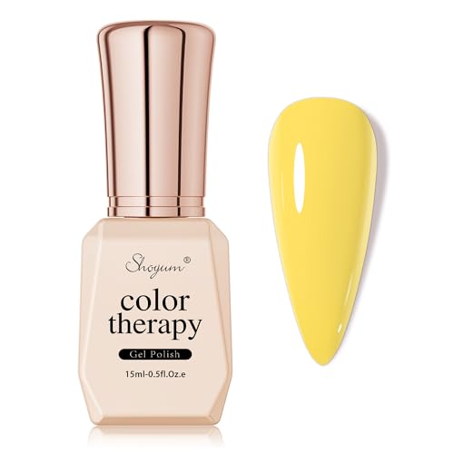 SHOYUM Pastel Gel Nail Polish, 15ml Canary Yellow Color Gel Polish Soak Off LED Nail Lamp Gel Polish Nail Art DIY Home Manicure Salon Gel 0.51OZ