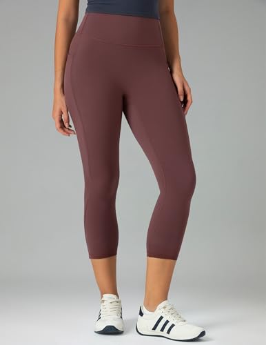 Image of Colorfulkoala Dreamlux No Front Seam Capri Leggings with Pockets for Women - High Waisted 21 inch Buttery Soft Yoga Pants
