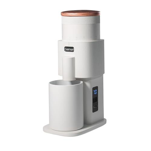 Portable Electric Burr Coffee Grinder,Wirsh Geimori T38 with 3600mAh Battery& Stepless Adjustment for Espresso,Pour Over,French Press, Single Dose, Fast USB-C Charging, Travel & Home Use,White