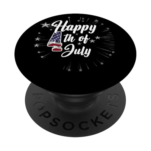 Happy 4th Of July Bandera Americana Estrellas Libertad PopSockets PopGrip Adhesivo