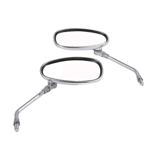 Espejos retrovisores antivibración de 10mm universales con acabado cromado para motocicleta