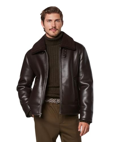 Image of Andrew Marc Men's Andrew Marc Men's Faux Leather Sherling Jacket