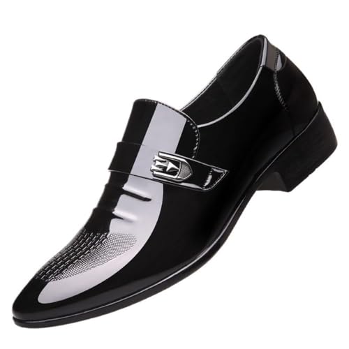 Men's Fashion Classic Dress Shoes Formal Work Casual Pointed Toe Strap Buckle Wedding and Gentleman Oxford Shoes