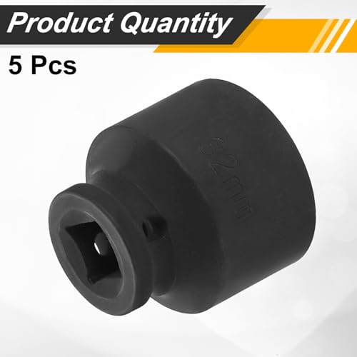 Image of HARFINGTON 5pcs 1 /2 inch Drive x 32mm Shallow Impact Socket 12-Point Metric CR-V Steel Spindle Nut Impact Flip Sleeve for Home Auto Nuts Bolts Repair