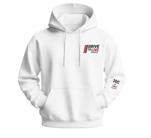 CINPIC Vintage Racing Car Hoodie White - Image 3
