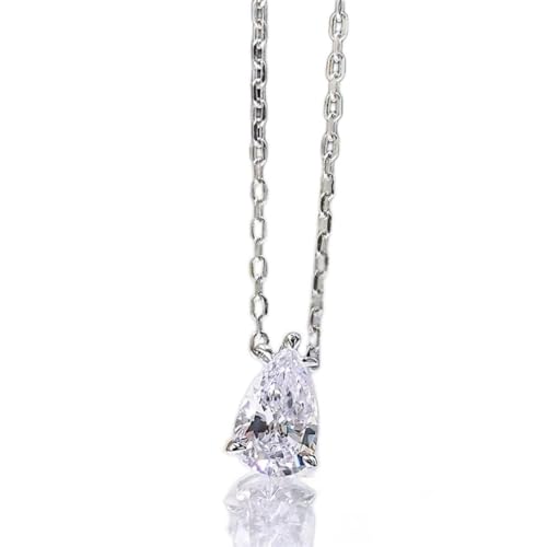 Collier anniversaire Moissanite poire, le cadeau idéal pour elle