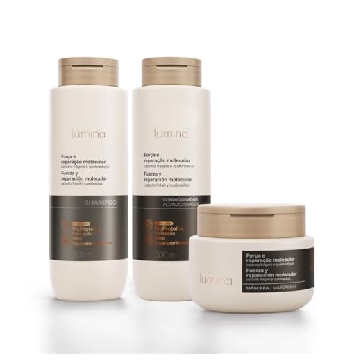 Kit Shampoo, Condicionador e Máscara Lumina Força e Reparação Molecular