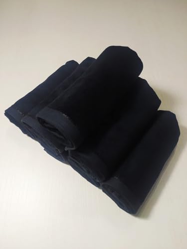 7-Pack Black Cotton Velour Fingertip Towels (11x18 in) – Ultra Soft & Highly Absorbent Hand Towels for Kitchen & Bathroom, Quick Dry, Premium Guest Towels, Modern & Elegant Home Use