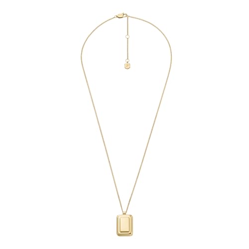 Image of Fossil Women's Gold-Tone Stainless Steel Pendant Chain Necklace for Women