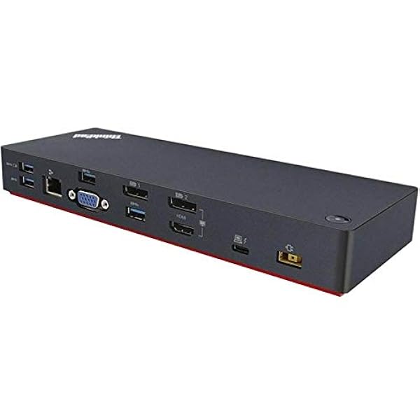 Lenovo 40AC0135EU Thunderbolt 3 dockningsstation, svart (kabel, Thunderbolt 3, 10,100,1000 Mbit/s, DC, svart)