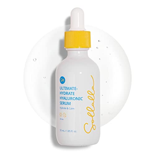 Sollalla Ultimate Hydration with 9-Hyaluronic Acid Complex Serum - Green Tea Water Infused, 5-Cica Complex Enriched, Skin Revitalizing, Deeply Hydrating, and Vegan Friendly