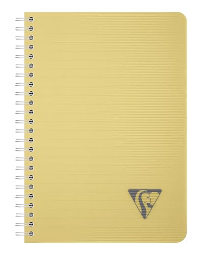 Clairefontaine 327546C - Spiralbuch Kladde Linicolor Essence, DIN A5 14,8x21 cm, 90 Blatt liniert, 90g, Einband aus PP, farbig sortiert, 1 Stück