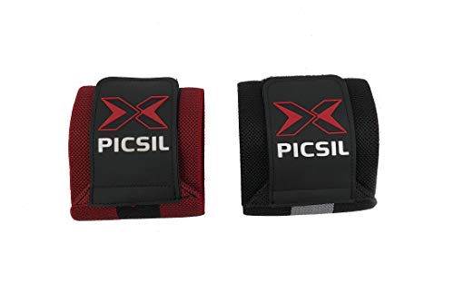X PICSIL Muñequeras Deportivas Profesionales - 18" Soporte Muñeca Hombre & Mujer - Weight Lifting, Powerlifting, Strength Training (Negro)