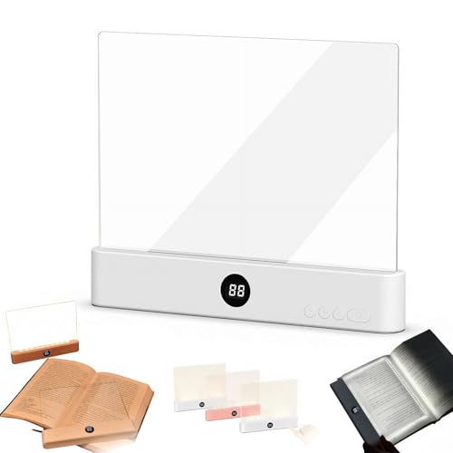 Smart Flat Book Light, Rechargeable LED Eye Protection Clear Full Page Light, LED Reading Books Night Lights with 3 Colors, Dimmable Books Lights for Reading at Night, for Book Lovers
