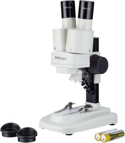 Image of AmScope 10X-20X Kids Battery Powered Binocular Stereo Dissecting Microscope with LED Light
