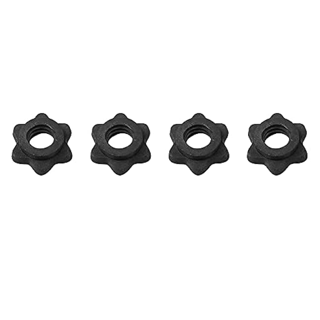 Tookie 4pcs Spinlock Collars, 1 inch Dumbbell Hex Nut Barbell Spin-Lock Collars Screw Clamps for All 1 Inch Standard Weight Lifting Barbells or Dumbbell Bars(Black)