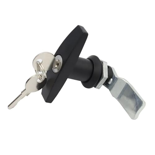 Handle Lock with Key Door Lock Home Decoration Industrial Tool Box Electrical Box Lock(Black)