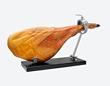 FERRETERIA LEPANTO Jamonero Profesional de Acero Inoxidable con Base de Madera | Soporte jamonero para Jamón y Paletilla | Sistema Basculante y Giratorio para un Corte Preciso (Jabugo Plegable)