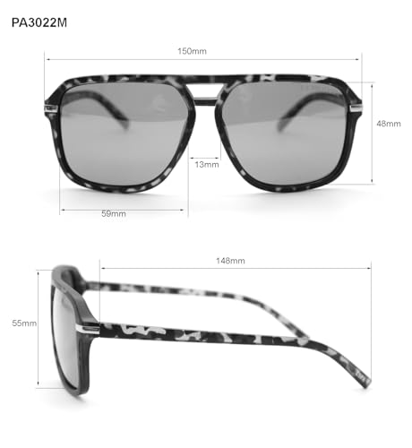 U.S. POLO ASSN. Men's PA3022M Retro Square Mirror Navigator Polarized Aviator Sunglasses with UV400 Protection, Sport Sunglasses for Men2