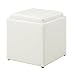 Convenience Concepts 143010W Designs4Comfort Park Avenue Single Ottoman with Stool, White
