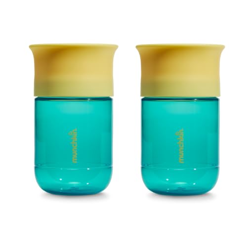 Munchkin Control Flow Open Training Toddler Cups with Removable Valve, 18+ Months, 10 Ounce, 2 Pack, Teal - image 1