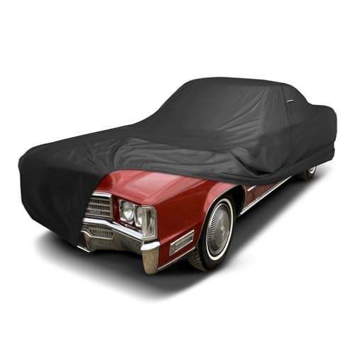 Image of iCarCover Premium Custom Car Cover for 1971-1978 Cadillac Eldorado Heavy Duty Waterproof All Weather Rain Snow UV Sun Protector Custom Fit Full Exterior Indoor Outdoor Protection Car Cover (Black)