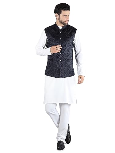 Image of Uri and MacKenzie Men's Silk Blend Kurta Pajama with Designer Ethnic Nehru Jacket /Modi Jacket