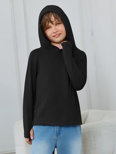 Haloumoning Boys Athletic Hoodies Youth Raglan Long Sleeve Pullover Hoodie Sweatshirts with Thumbhole 5-14 Years4