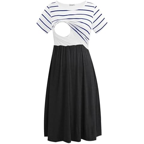 Smallshow Women's Short Sleeve Casual Maternity Nursing Dress Cover