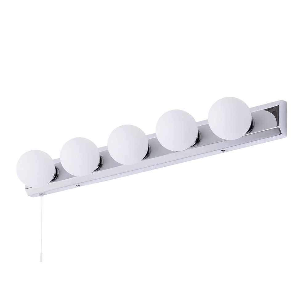 LITECRAFT Tasmieno Wall Light 5 Arm Hollywood Style Bathroom Fitting - Polished Chrome